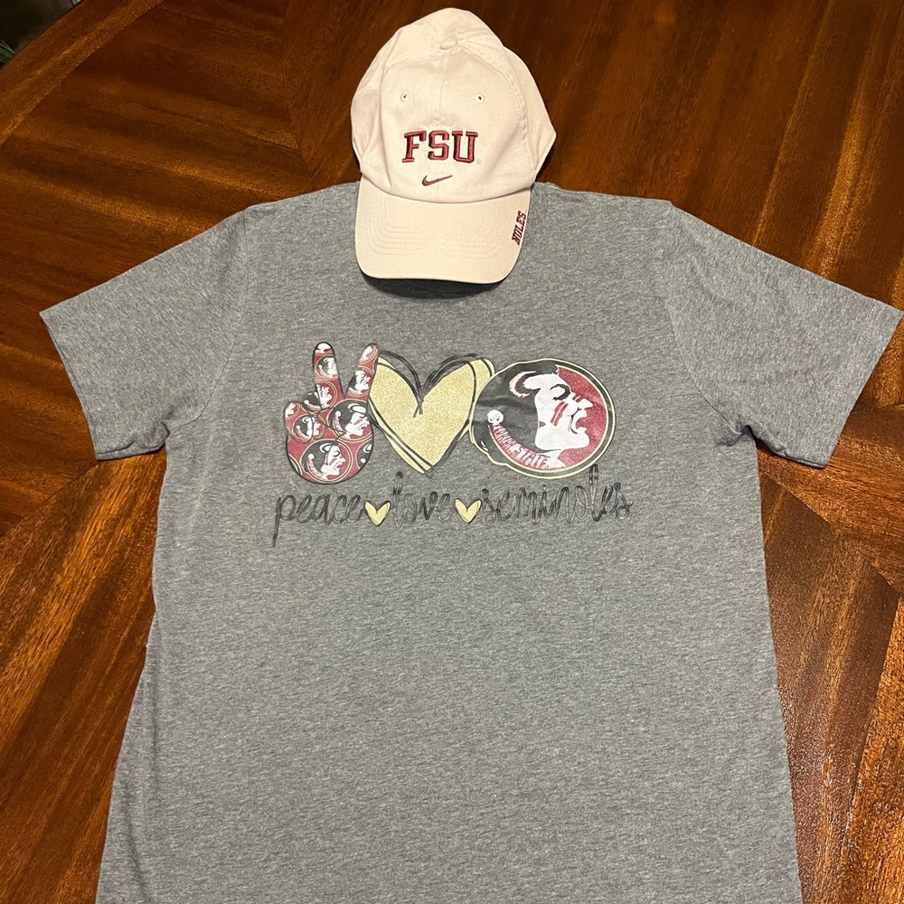 FSU FLORIDA STATE UNIVERSITY T-Shirt & Adjustable Nike Hat